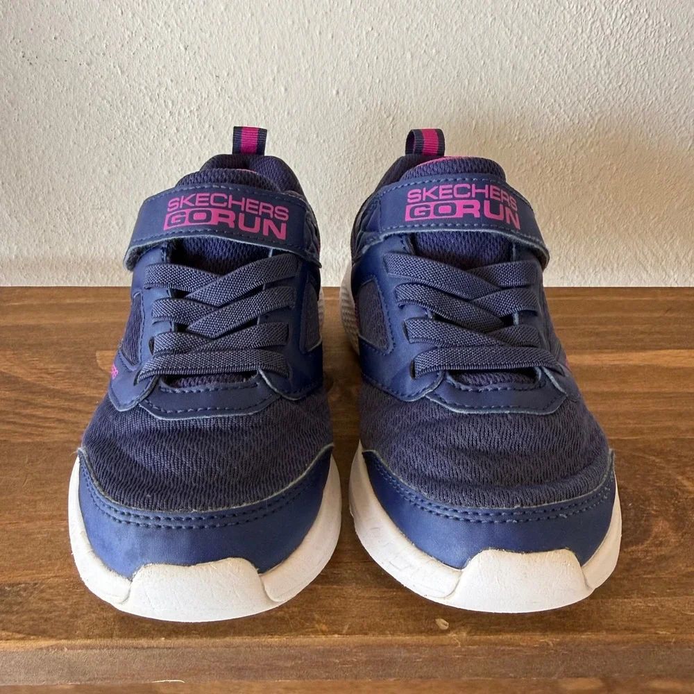 Skechers GOrun Elevate Sporty Spectacular Navy Hook & Loop Sneakers Kids 13.5